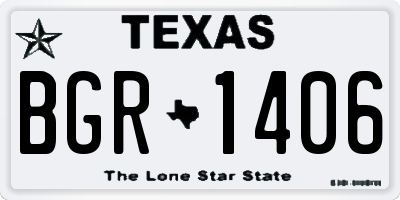 TX license plate BGR1406
