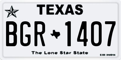 TX license plate BGR1407