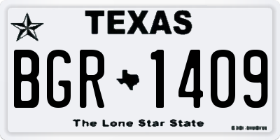 TX license plate BGR1409