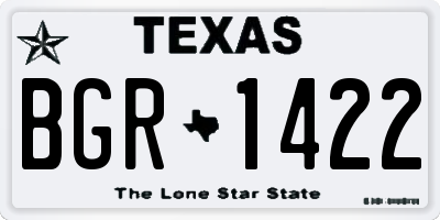 TX license plate BGR1422