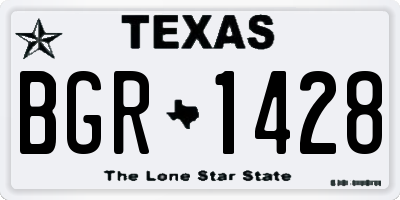 TX license plate BGR1428