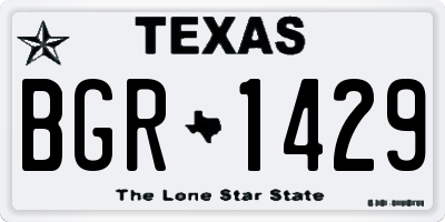 TX license plate BGR1429