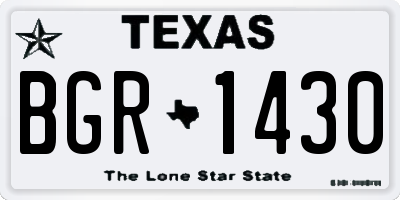 TX license plate BGR1430