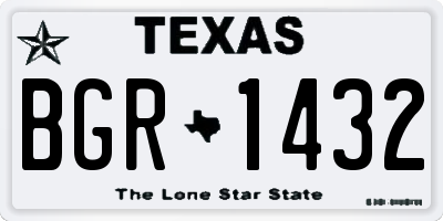 TX license plate BGR1432