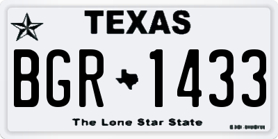 TX license plate BGR1433