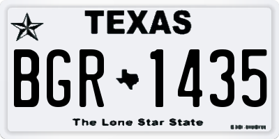 TX license plate BGR1435