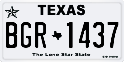 TX license plate BGR1437