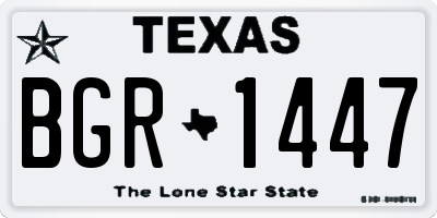 TX license plate BGR1447