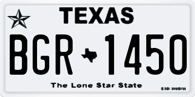 TX license plate BGR1450