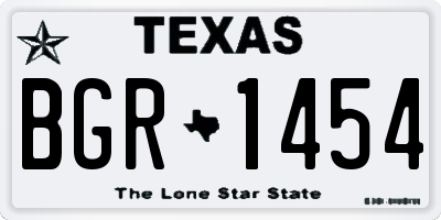 TX license plate BGR1454