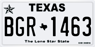 TX license plate BGR1463