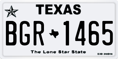 TX license plate BGR1465