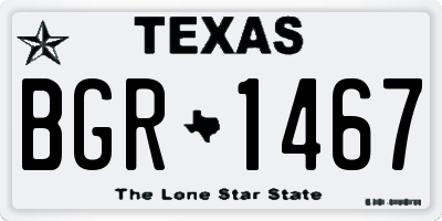TX license plate BGR1467