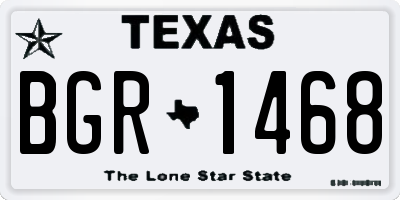 TX license plate BGR1468