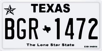 TX license plate BGR1472