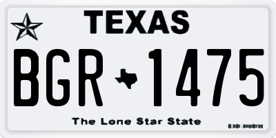 TX license plate BGR1475