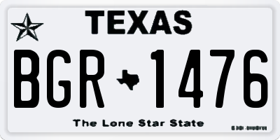 TX license plate BGR1476