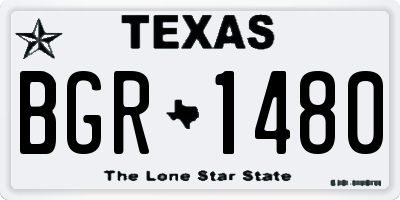 TX license plate BGR1480