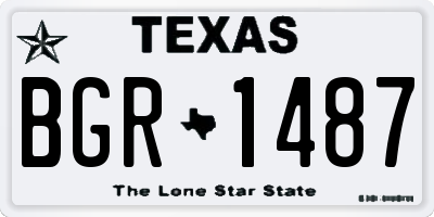 TX license plate BGR1487