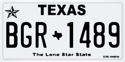 TX license plate BGR1489