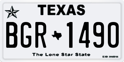 TX license plate BGR1490