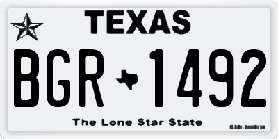 TX license plate BGR1492