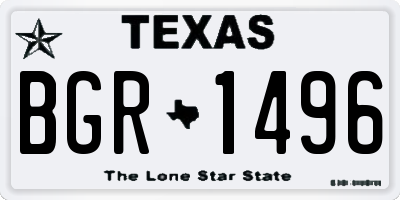 TX license plate BGR1496