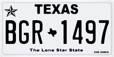 TX license plate BGR1497