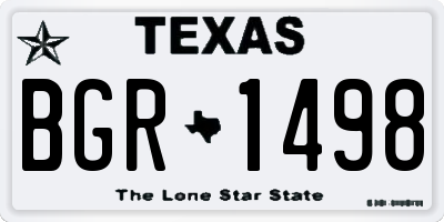 TX license plate BGR1498