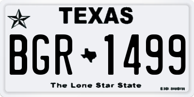 TX license plate BGR1499