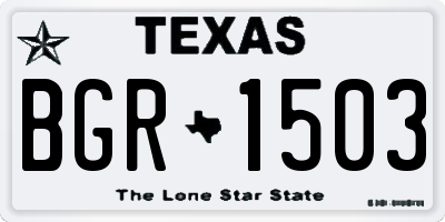 TX license plate BGR1503