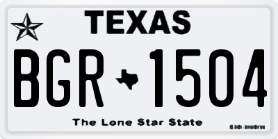 TX license plate BGR1504