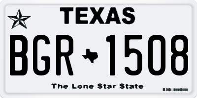 TX license plate BGR1508