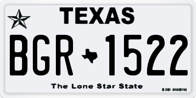 TX license plate BGR1522