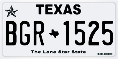 TX license plate BGR1525