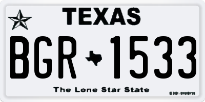 TX license plate BGR1533