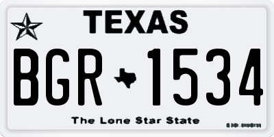 TX license plate BGR1534