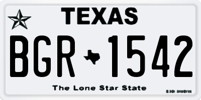TX license plate BGR1542