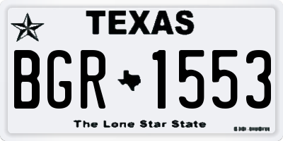 TX license plate BGR1553