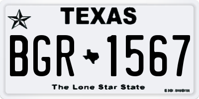TX license plate BGR1567