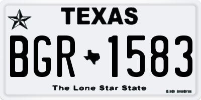 TX license plate BGR1583