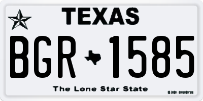 TX license plate BGR1585