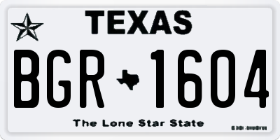 TX license plate BGR1604