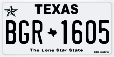 TX license plate BGR1605