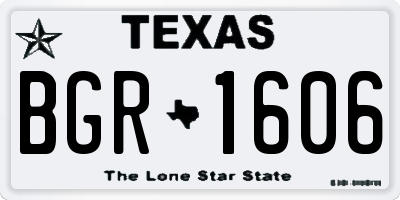 TX license plate BGR1606