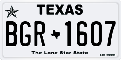 TX license plate BGR1607