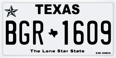 TX license plate BGR1609