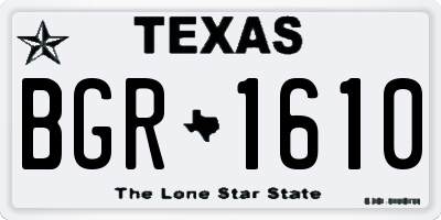 TX license plate BGR1610