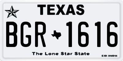 TX license plate BGR1616