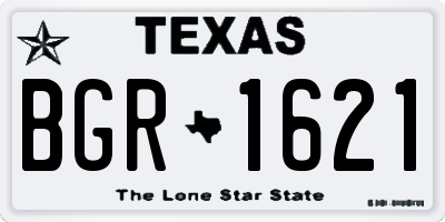 TX license plate BGR1621
